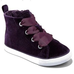 Toddler Girls Jory Velvet high top purple sneakers
